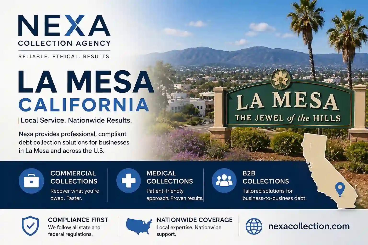 La Mesa debt recovery built around California's SB 1061 medical debt disclosure rules and the Rosenthal Act's new commercial debt protections